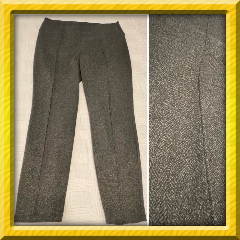Pants - Nine West pants leggings - Large -charcoal gray w/tiny herringbone. BOGO